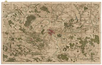 (PARIS.) Coutans, Guillaume; and Picquet, Charles. Atlas Topographique en XVI Feuilles des Environs de Paris.